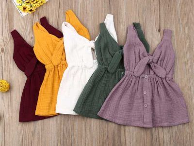 Baby Girl Clothes Sleeveless Strap Ruffle Dress