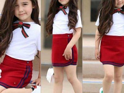 Kid Baby Girls Uniform Style 2pcs Clothes Set