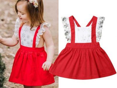 Kids Baby Girl Ruffle Sleeve Dress Clothes 0-5Y