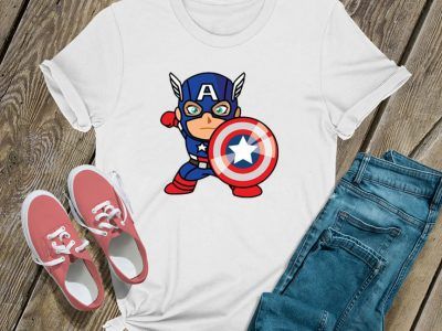 Captain America Chibi Cartoon T Shirt