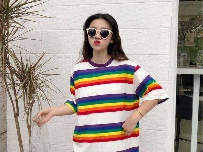 Fashion Colorful Print T Shirt Women Summer Short Sleeve