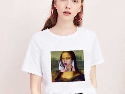 Mona Lisa T shirt Women spoof personality fashion Tshirt