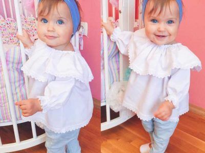 Baby Girls Lace Off Shoulder Long Sleeve Tshirts