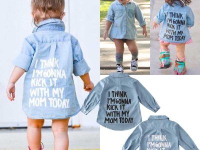 Kids Baby Girl Print Denim Clothes Blouse 2 to 7Y