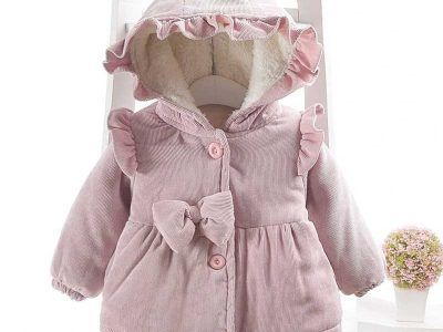 Kids Baby Girls Coats Ruffle Bow Hooded